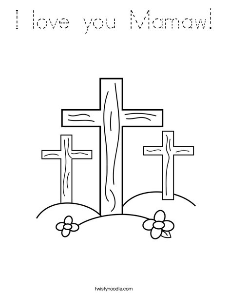 Crosses on a Hill Coloring Page