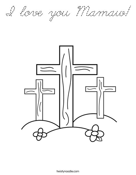 Crosses on a Hill Coloring Page