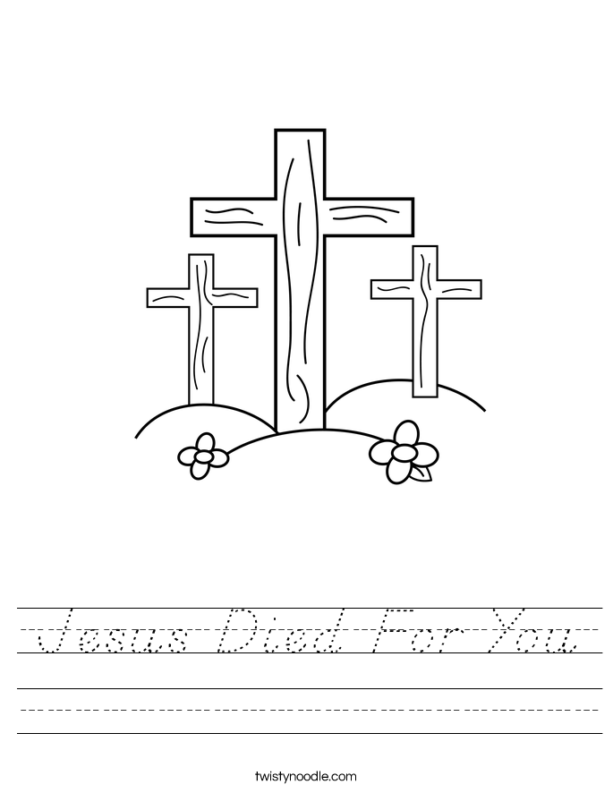 Jesus Died For You Worksheet