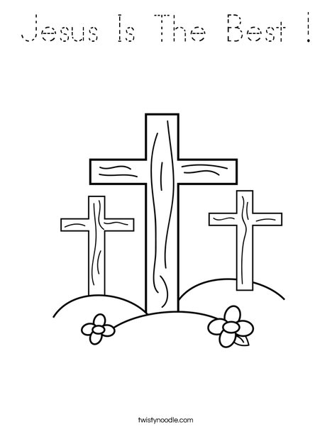 Crosses on a Hill Coloring Page