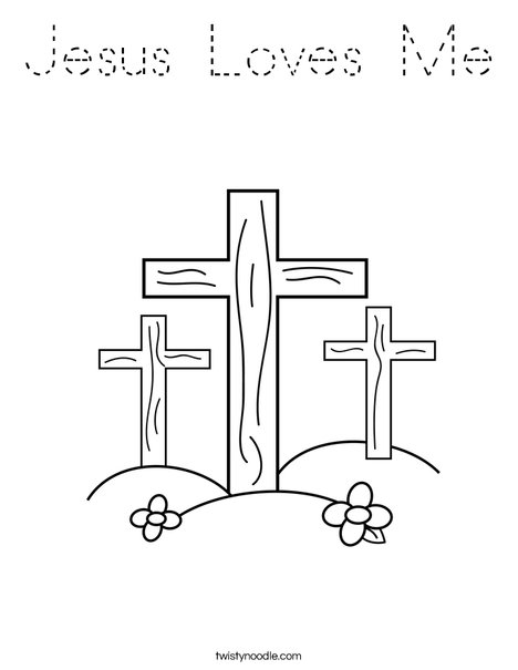Crosses on a Hill Coloring Page