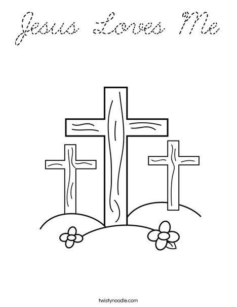 Crosses on a Hill Coloring Page