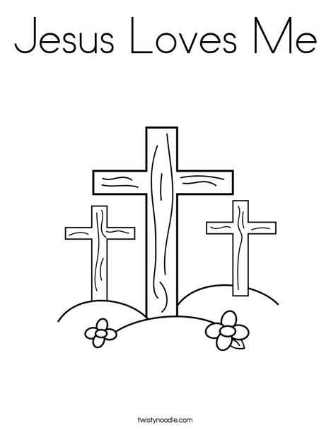 Crosses on a Hill Coloring Page