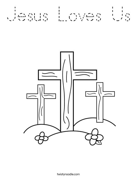Crosses on a Hill Coloring Page