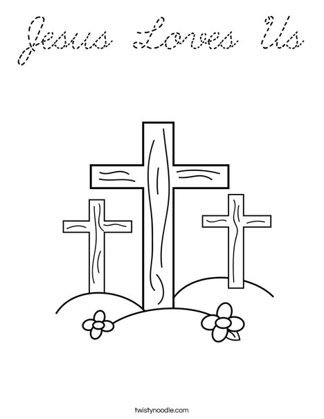 Crosses on a Hill Coloring Page