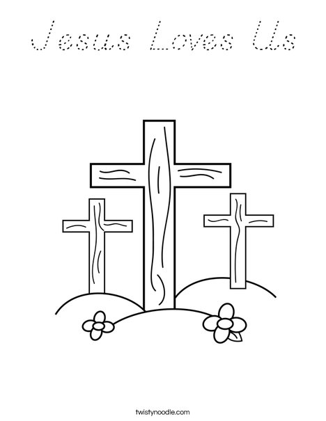 Crosses on a Hill Coloring Page