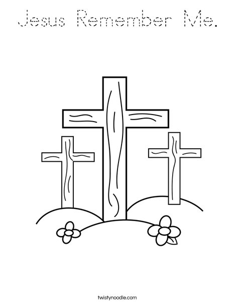 Crosses on a Hill Coloring Page