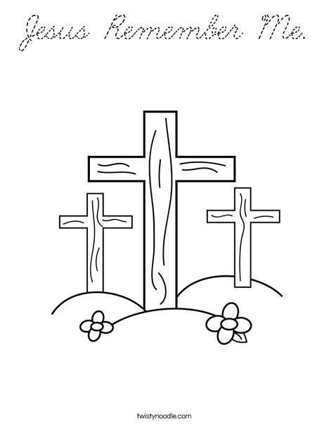 Crosses on a Hill Coloring Page
