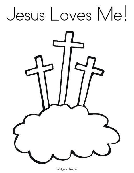 jesus loves me cross coloring page