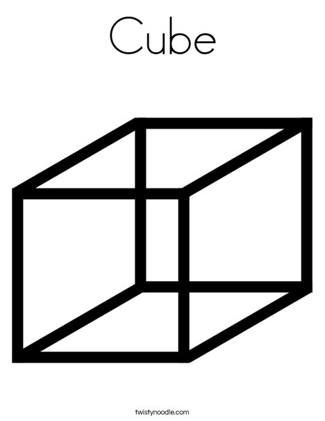 Cube Coloring Page - Twisty Noodle