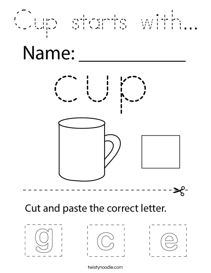 Cup starts with... Coloring Page