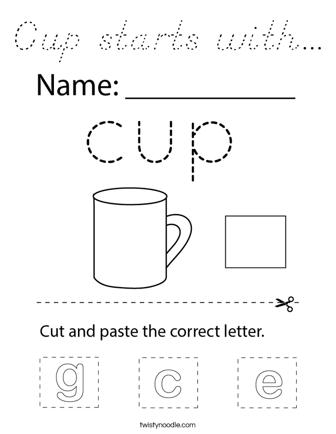 Cup starts with... Coloring Page