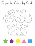 Cupcake Color by Code Coloring Page