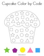 Cupcake Color by Code Coloring Page