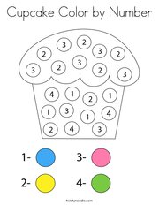 Cupcake Color by Number Coloring Page
