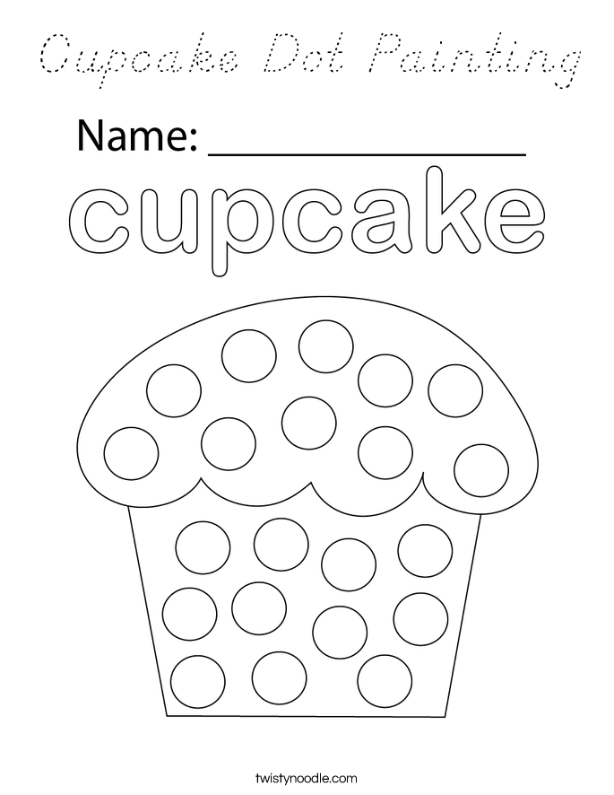 Cupcake Dot Painting Coloring Page