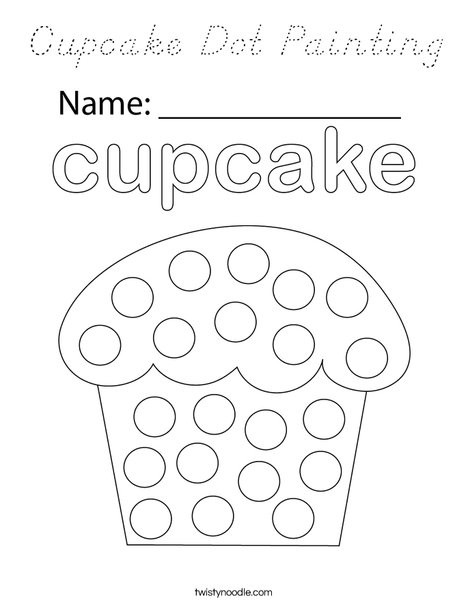Cupcake Dot Painting Coloring Page