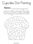 Cupcake Dot Painting Coloring Page