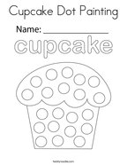 Cupcake Dot Painting Coloring Page