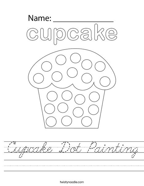 Cupcake Dot Painting Worksheet