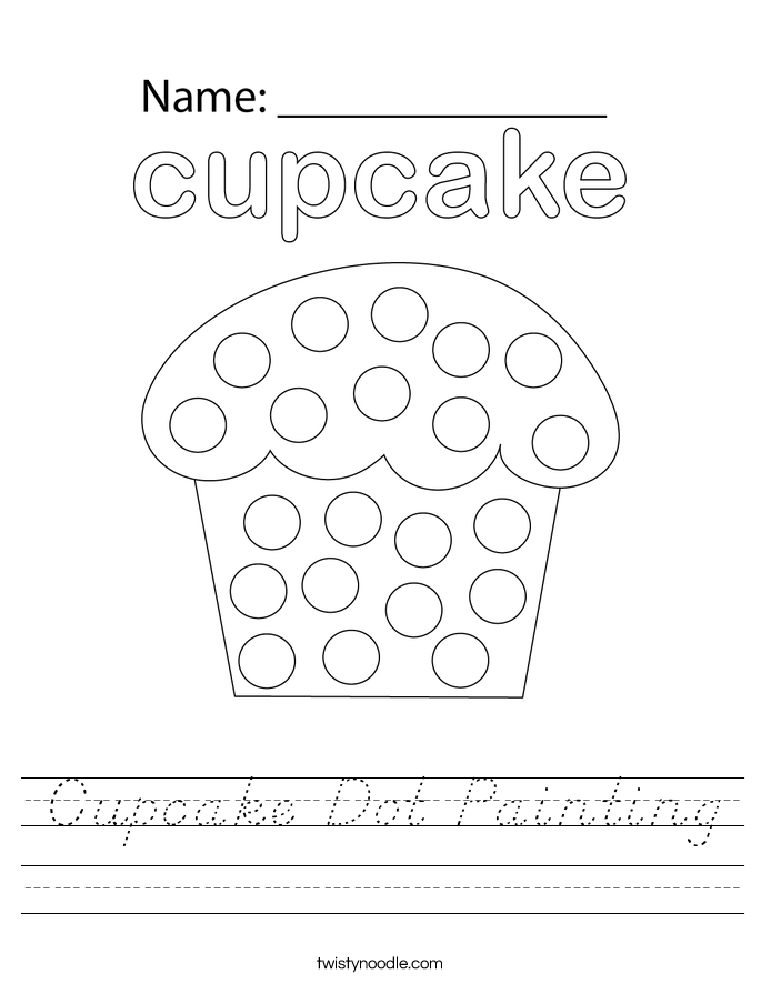 Cupcake Dot Painting Worksheet