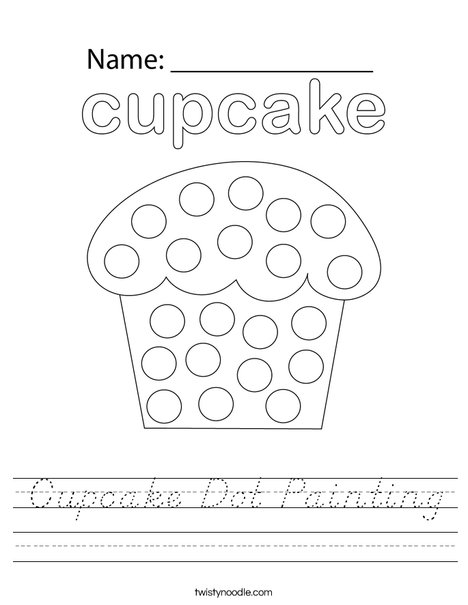 Cupcake Dot Painting Worksheet