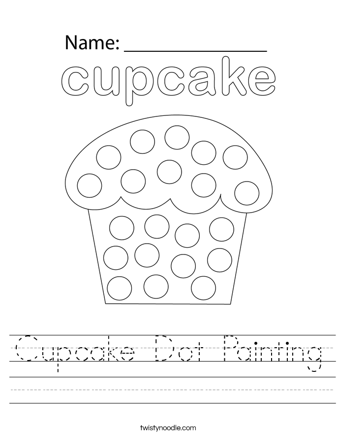 Cupcake Dot Painting Worksheet