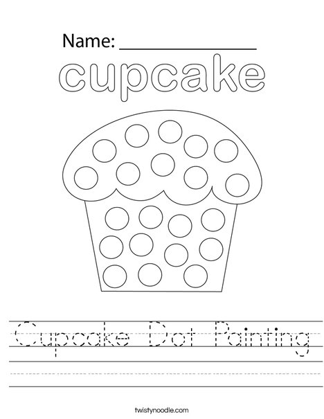 Cupcake Dot Painting Worksheet