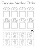 Cupcake Number Order Coloring Page
