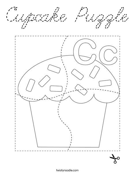 Cupcake Puzzle Coloring Page