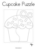Cupcake Puzzle Coloring Page