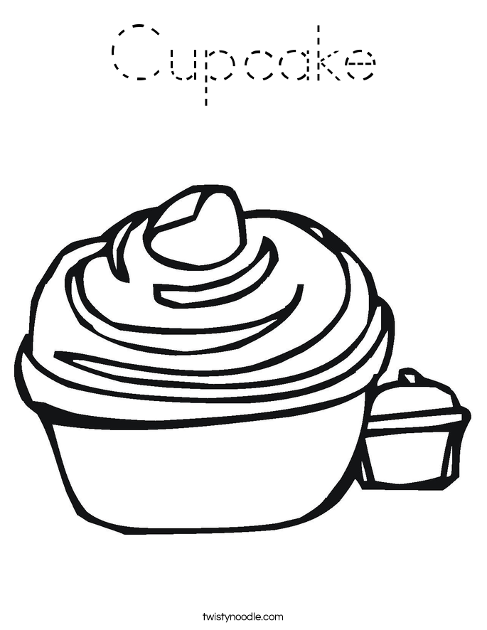 cupcake coloring page  tracing  twisty noodle