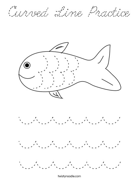 Curved Line Practice Coloring Page