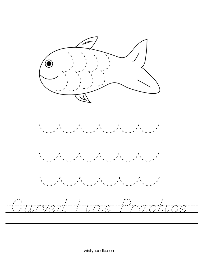 Curved Line Practice Worksheet
