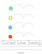 Curved Line Tracing Handwriting Sheet