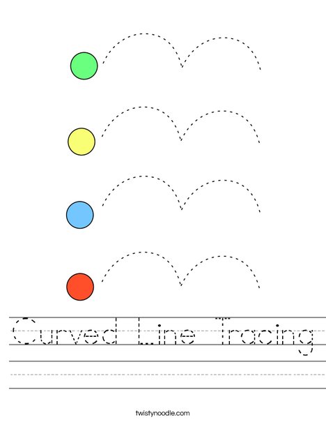 Curved Line Tracing Worksheet