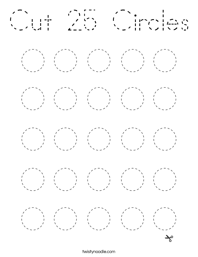 Cut 25 Circles Coloring Page