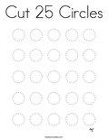 Cut 25 Circles Coloring Page
