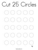 Cut 25 Circles Coloring Page