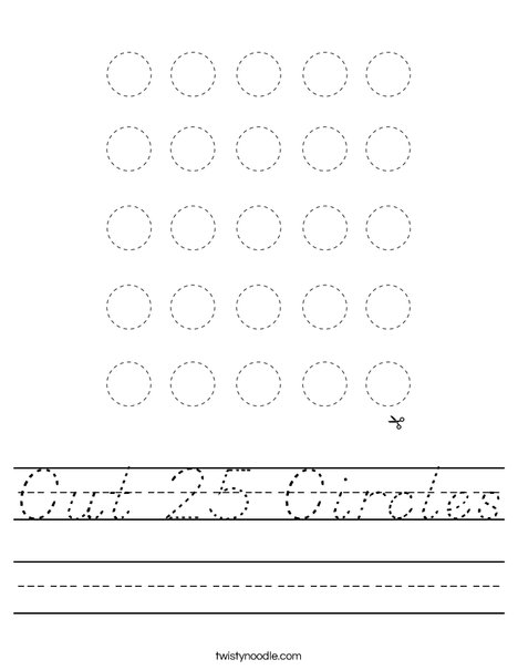 Cut 25 Circles Worksheet