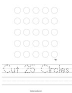 Cut 25 Circles Handwriting Sheet