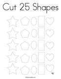 Cut 25 Shapes Coloring Page
