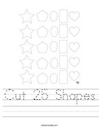 Cut 25 Shapes Handwriting Sheet