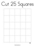 Cut 25 Squares Coloring Page