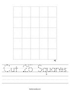 Cut 25 Squares Handwriting Sheet