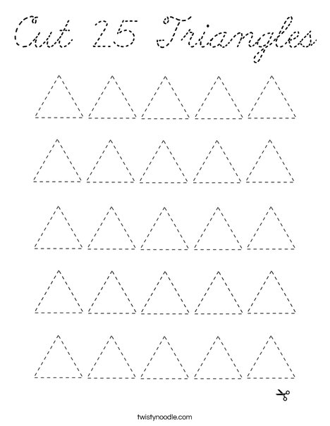 Cut 25 Triangles Coloring Page