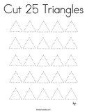 Cut 25 Triangles Coloring Page