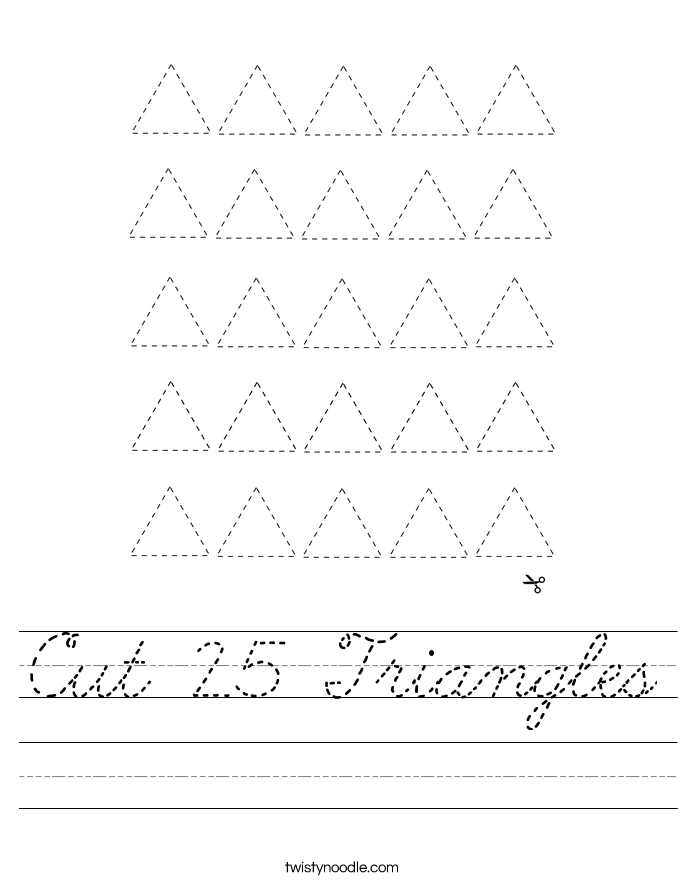 Cut 25 Triangles Worksheet