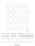 Cut 25 Triangles Worksheet