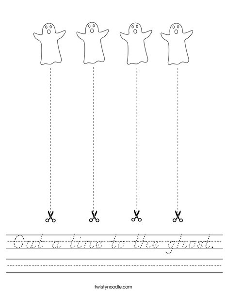 Cut a line to the ghost. Worksheet